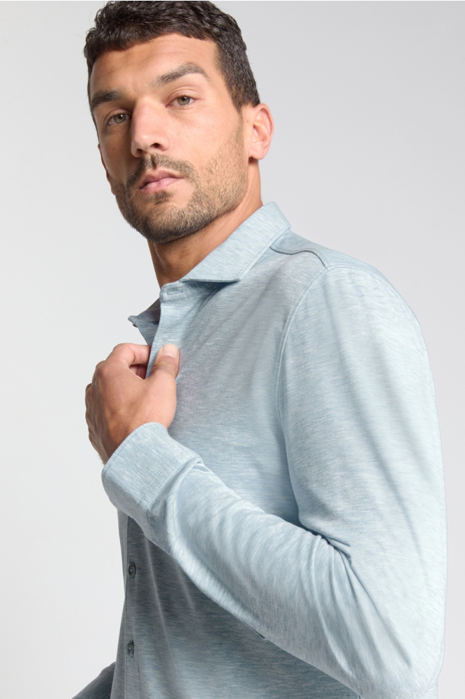 JERSEY OVERHEMD N4180 138 DUSTY BLUE